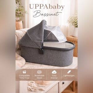 UPPAbaby Bassinet – Grey (Vista/Cruz Compatible) Infant Newborn